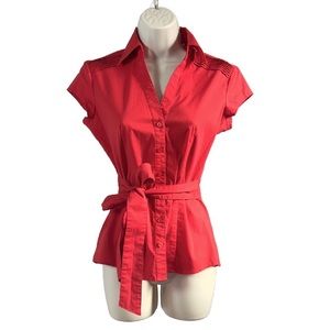 New York & Co. Short Sleeve Collared Button Down Women's XS